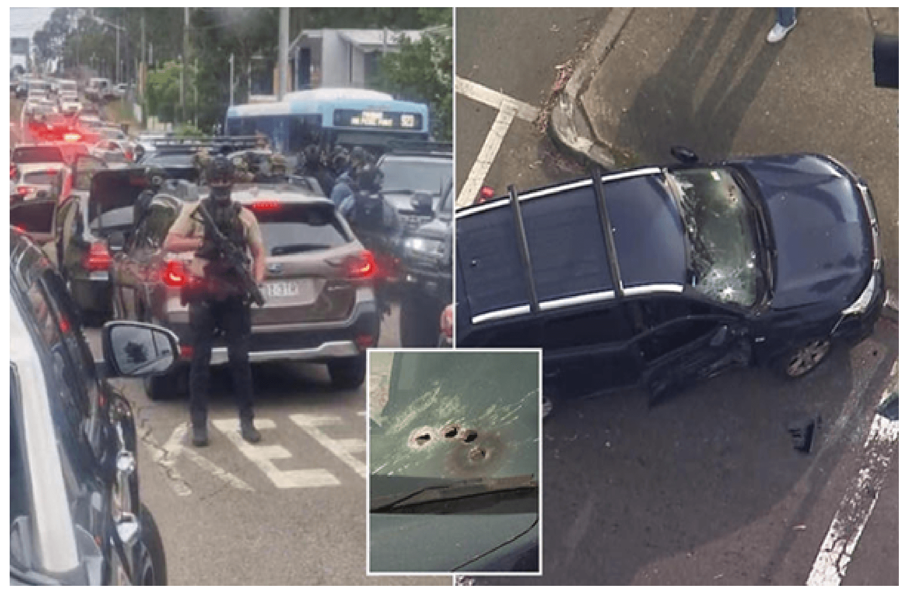 Heavily armed officers intercept black Mercedes, gunfire erupts after traffic stop