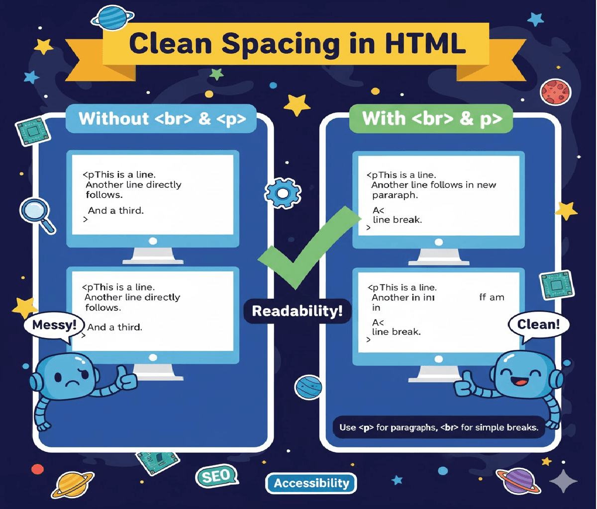 How do you create a line break and paragraph together for clean spacing?