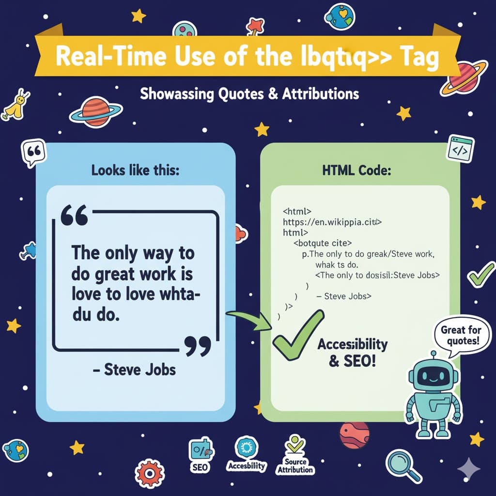 What is the real-time use of the "blockquote"<blockquote> tag on a website?</blockquote>