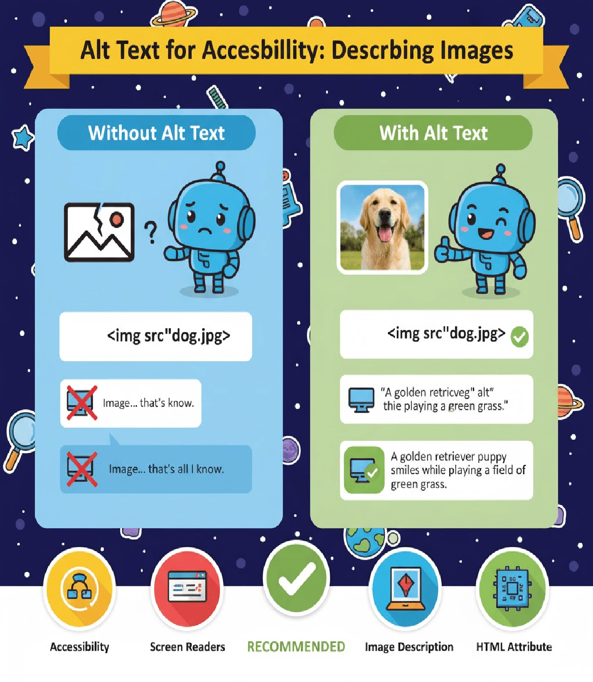 How do you add alternative text for accessibility in images?