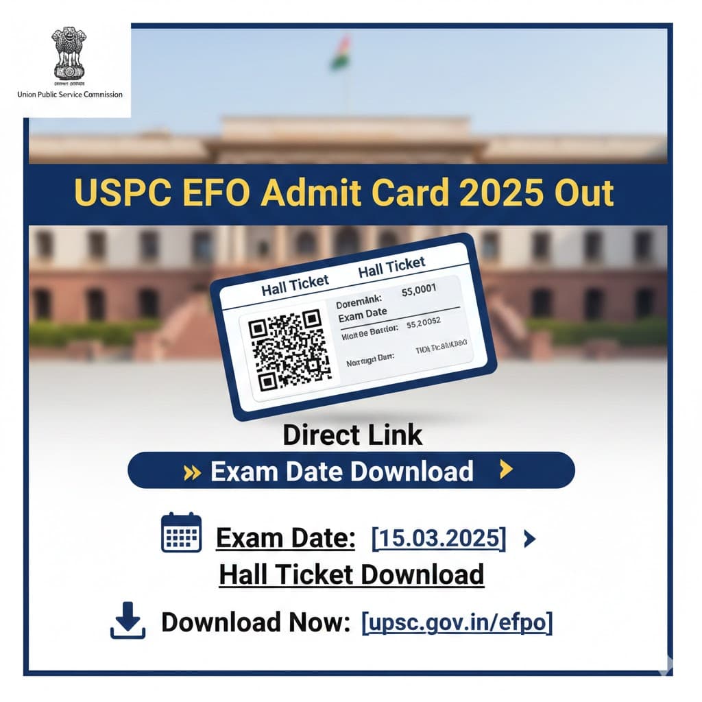 UPSC EPFO Admit Card 2025 – Direct Link, Exam City, EO/AO &amp; APFC Exam Date Released