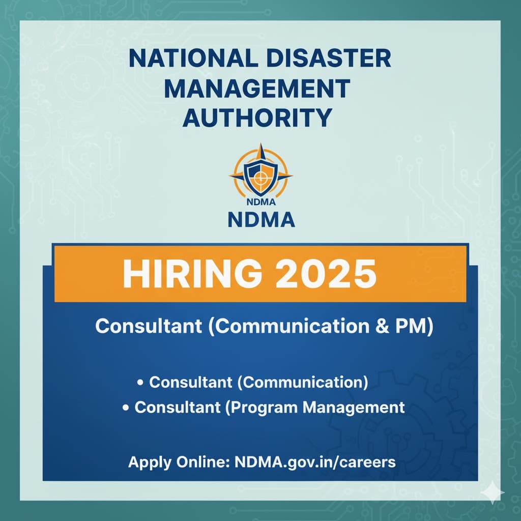 National Disaster Management Authority Hiring 2025 – Consultant (Communication &amp; PM)