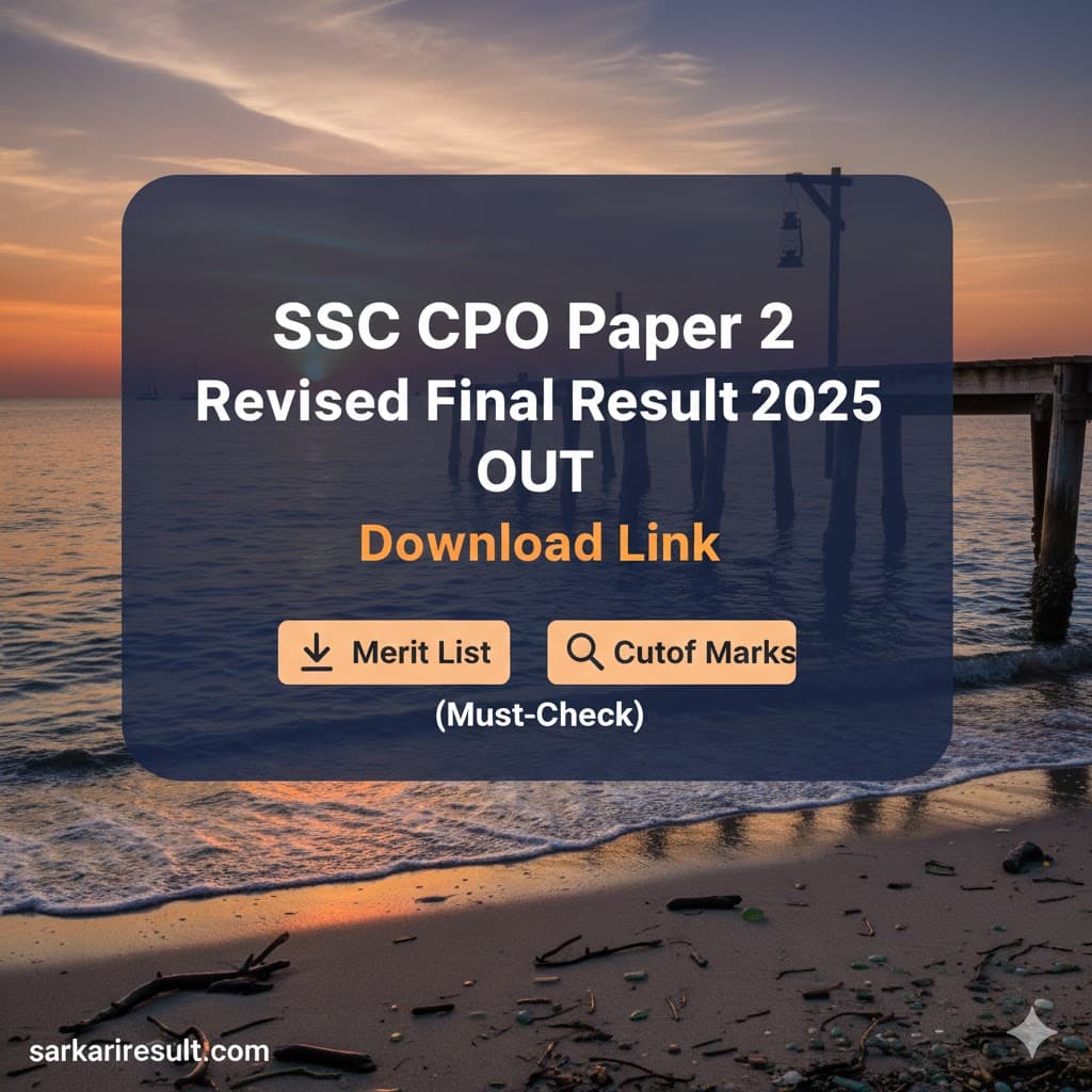 SSC CPO Paper 2 2025 Final Result – Download Link &amp; Latest Update