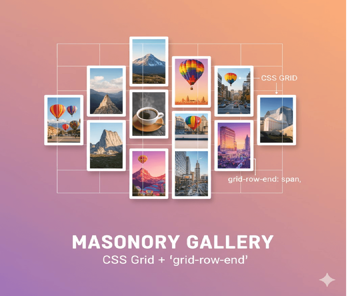 What CSS technique would you use to create a masonry-like photo gallery?