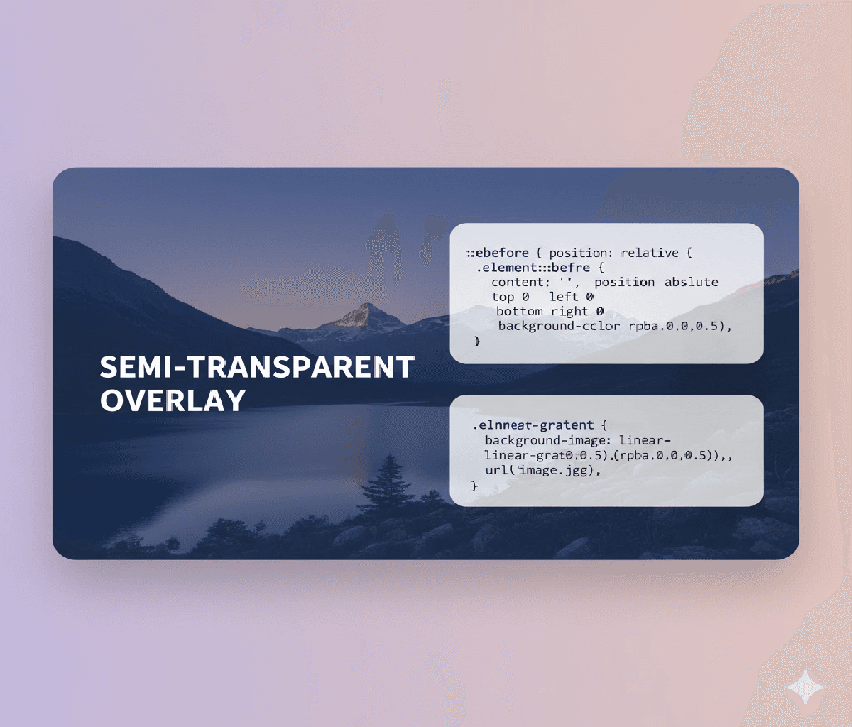 How can you add a semi-transparent overlay on top of a background image?