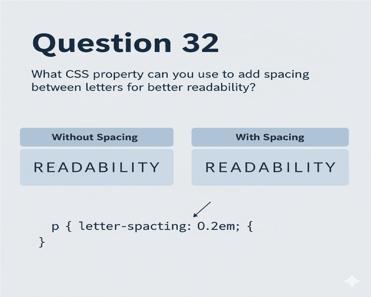 What CSS property can you use to add spacing between letters for better readability?