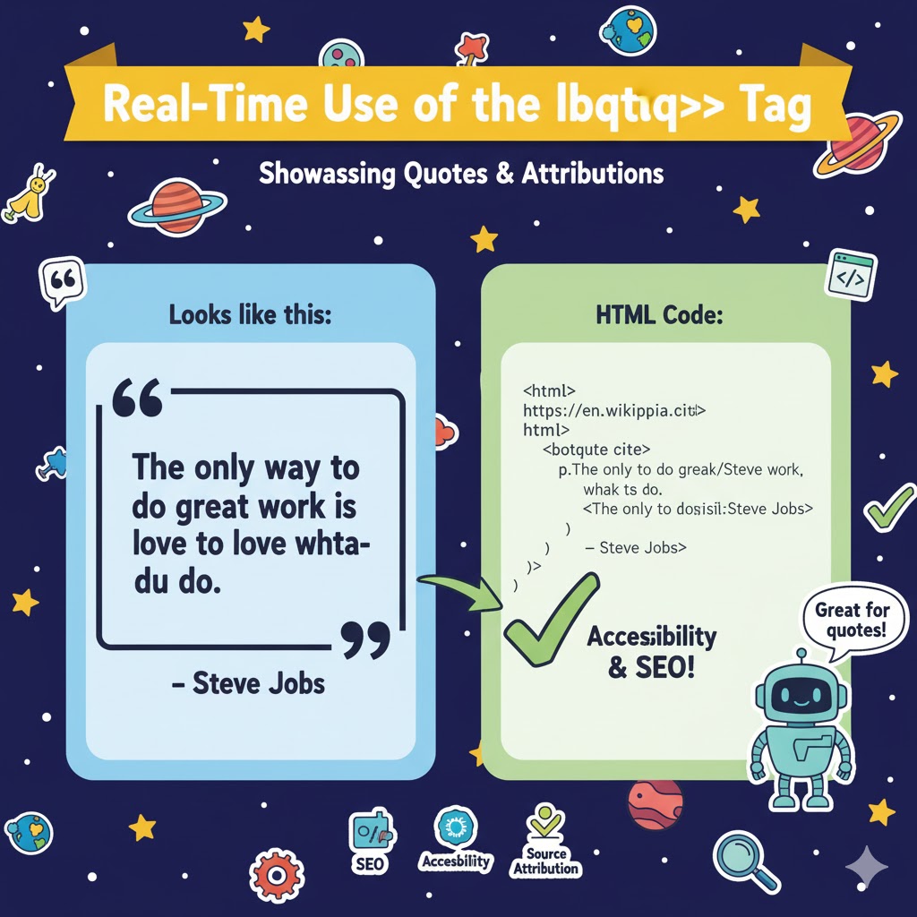 What is the real-time use of the "blockquote"<blockquote> tag on a website?</blockquote>