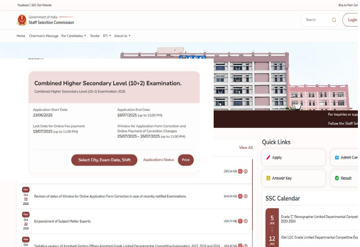 SSC Extends Deadline for Mandatory Self-Slot Selection for Junior Engineer Exam Until November 28