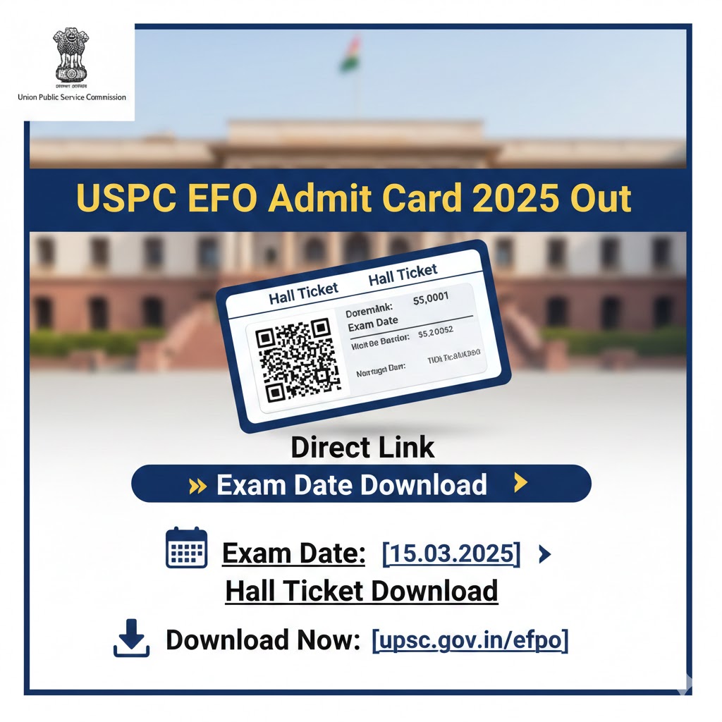 UPSC EPFO Admit Card 2025 – Direct Link, Exam City, EO/AO &amp; APFC Exam Date Released
