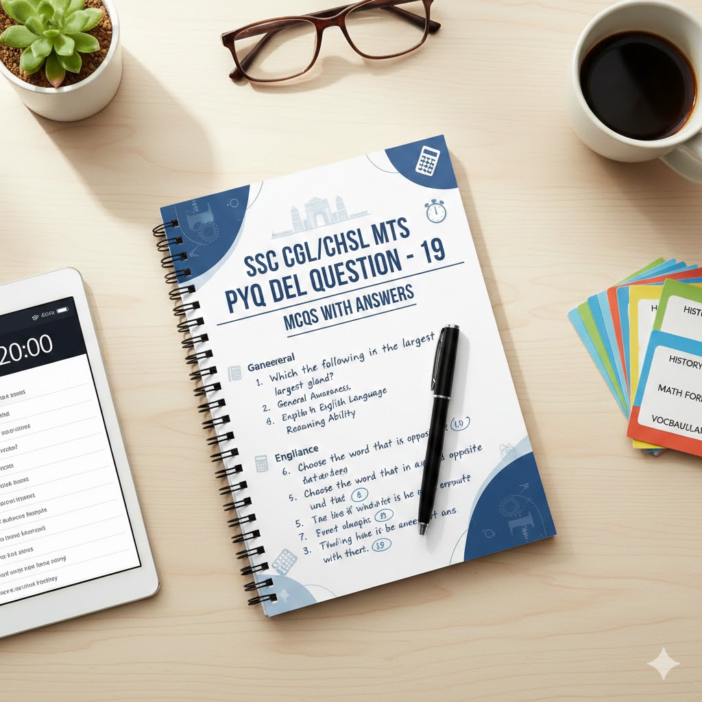 SSC CGL/CHSL MTS PYQ MODEL QUESTION - 19 MCQs WITH ANSWERS