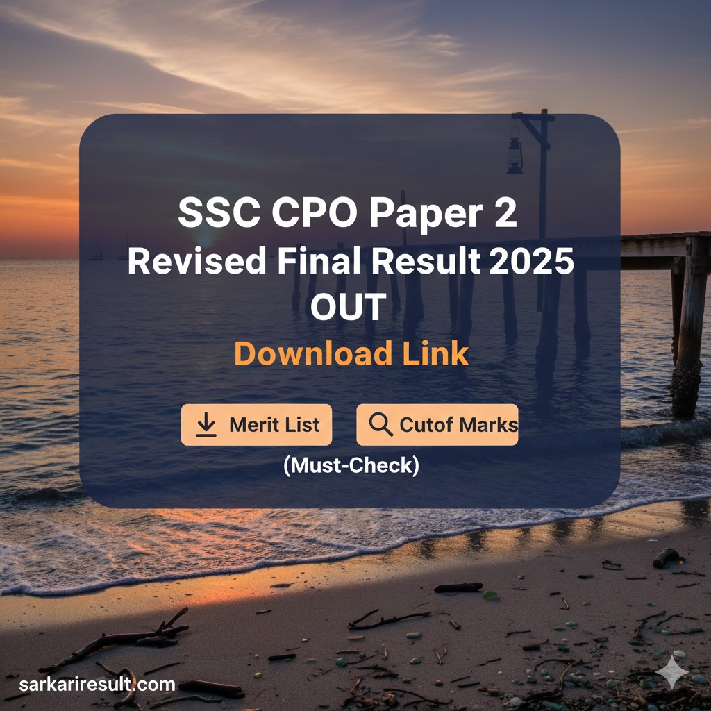 SSC CPO Paper 2 2025 Final Result – Download Link &amp; Latest Update