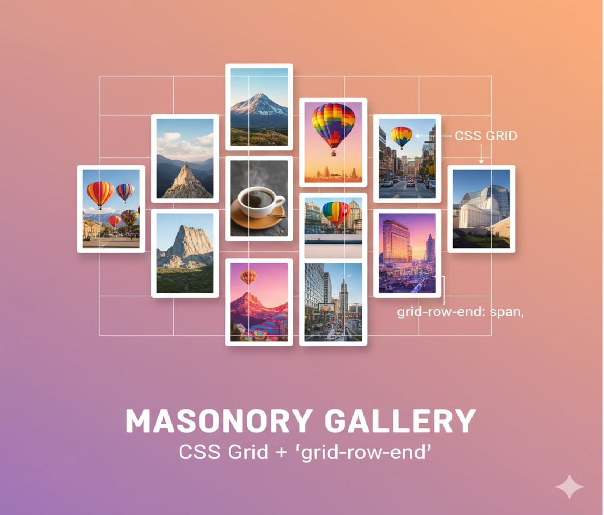 What CSS technique would you use to create a masonry-like photo gallery?