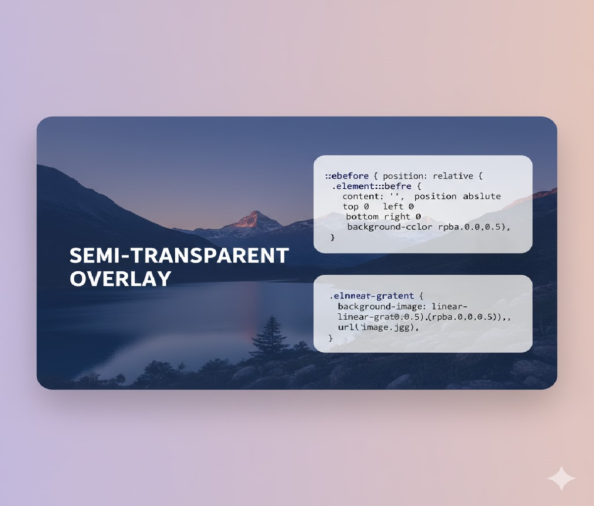 How can you add a semi-transparent overlay on top of a background image?
