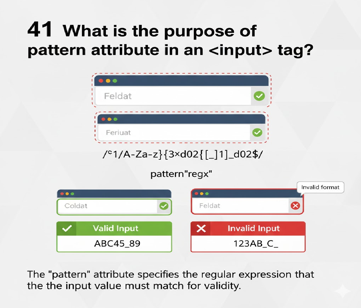 What is the purpose of the pattern attribute in an <input> tag?